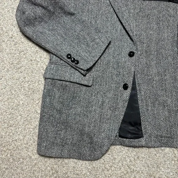 Harris Tweed Stafford Men Herringbone Wool Unstructured Blazer Sport Coat Jacket